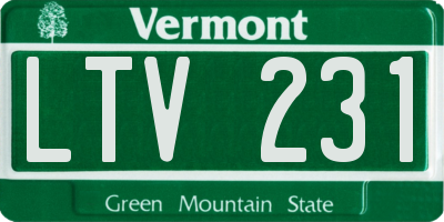 VT license plate LTV231