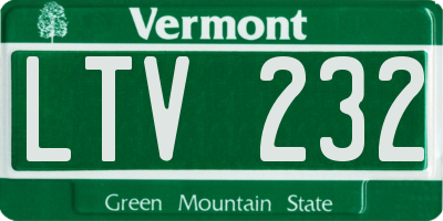 VT license plate LTV232