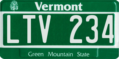 VT license plate LTV234