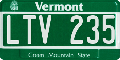 VT license plate LTV235