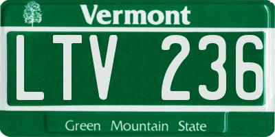 VT license plate LTV236