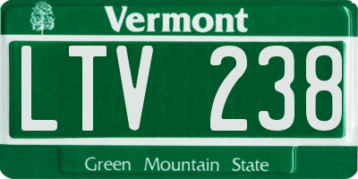VT license plate LTV238