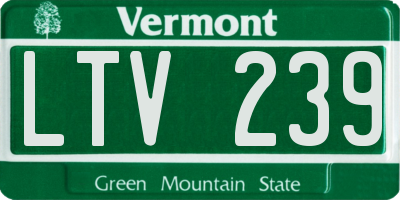 VT license plate LTV239