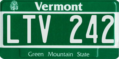 VT license plate LTV242