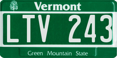 VT license plate LTV243