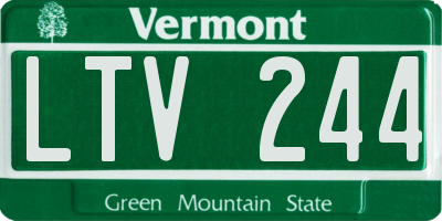 VT license plate LTV244