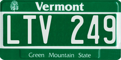 VT license plate LTV249
