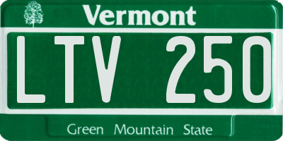 VT license plate LTV250