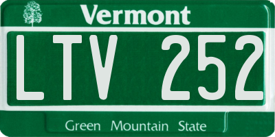 VT license plate LTV252