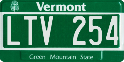 VT license plate LTV254