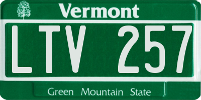 VT license plate LTV257