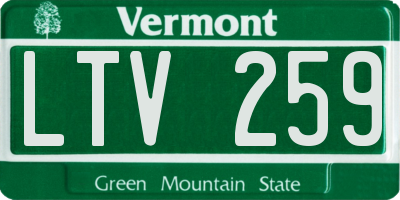 VT license plate LTV259