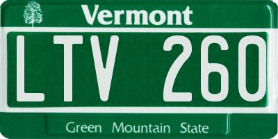 VT license plate LTV260