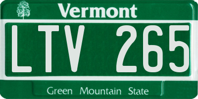 VT license plate LTV265