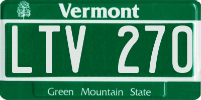 VT license plate LTV270