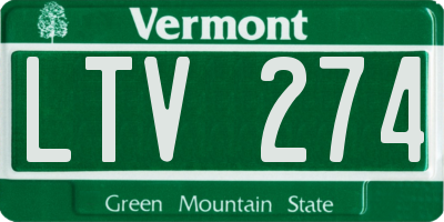 VT license plate LTV274