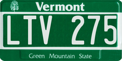 VT license plate LTV275