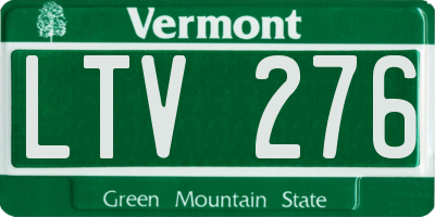 VT license plate LTV276