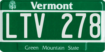 VT license plate LTV278