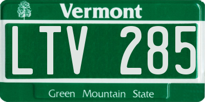 VT license plate LTV285