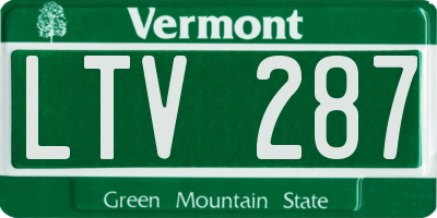 VT license plate LTV287