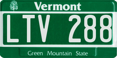 VT license plate LTV288