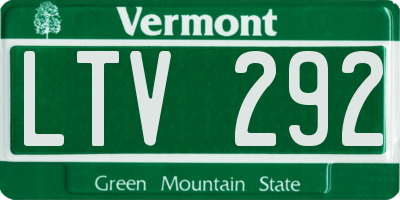 VT license plate LTV292