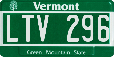 VT license plate LTV296
