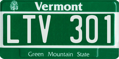 VT license plate LTV301