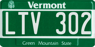 VT license plate LTV302