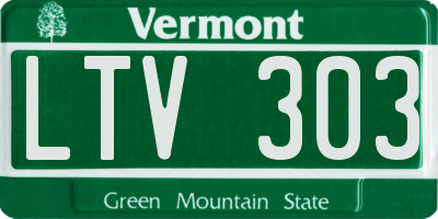 VT license plate LTV303
