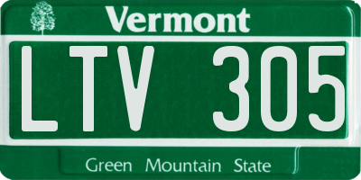 VT license plate LTV305
