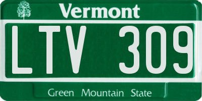 VT license plate LTV309