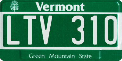 VT license plate LTV310