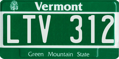 VT license plate LTV312