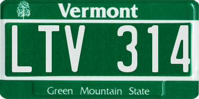 VT license plate LTV314