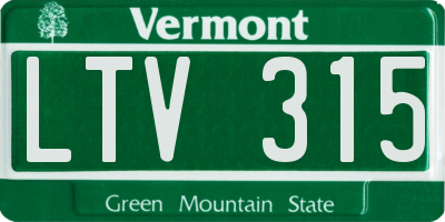 VT license plate LTV315