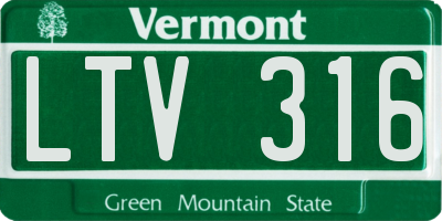 VT license plate LTV316