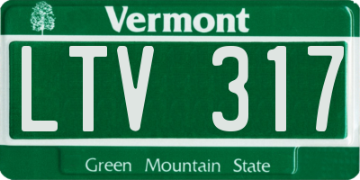 VT license plate LTV317