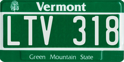 VT license plate LTV318