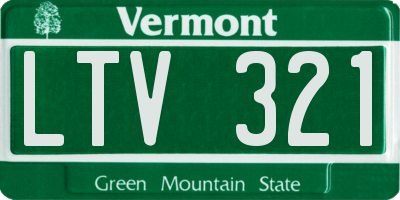 VT license plate LTV321