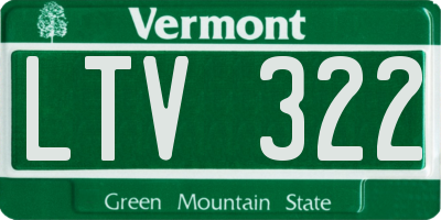 VT license plate LTV322