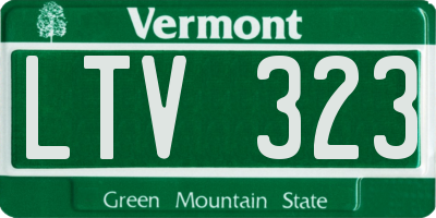 VT license plate LTV323