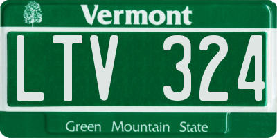 VT license plate LTV324