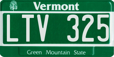 VT license plate LTV325