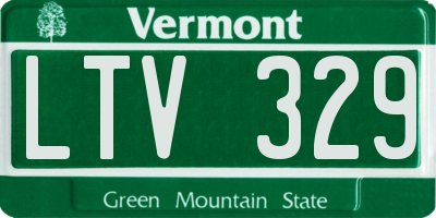 VT license plate LTV329