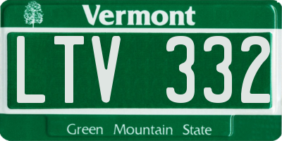 VT license plate LTV332