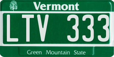 VT license plate LTV333