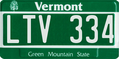 VT license plate LTV334