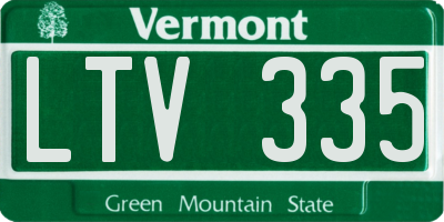 VT license plate LTV335